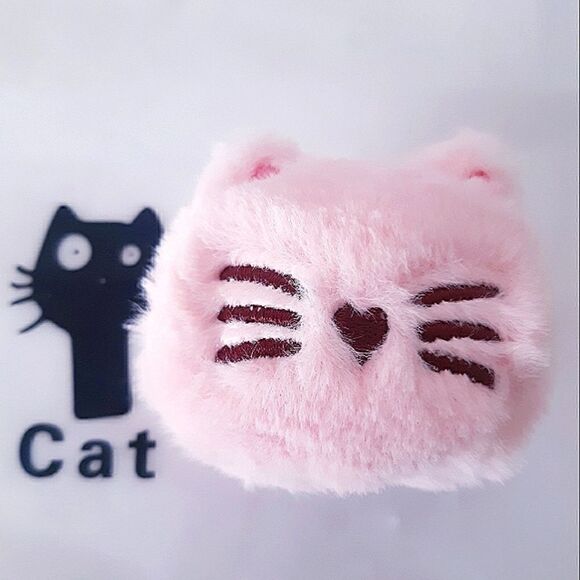 Soft Pink Fluffy Kitty Cat Face Design Phone Grip Holder - Picture 2 of 12